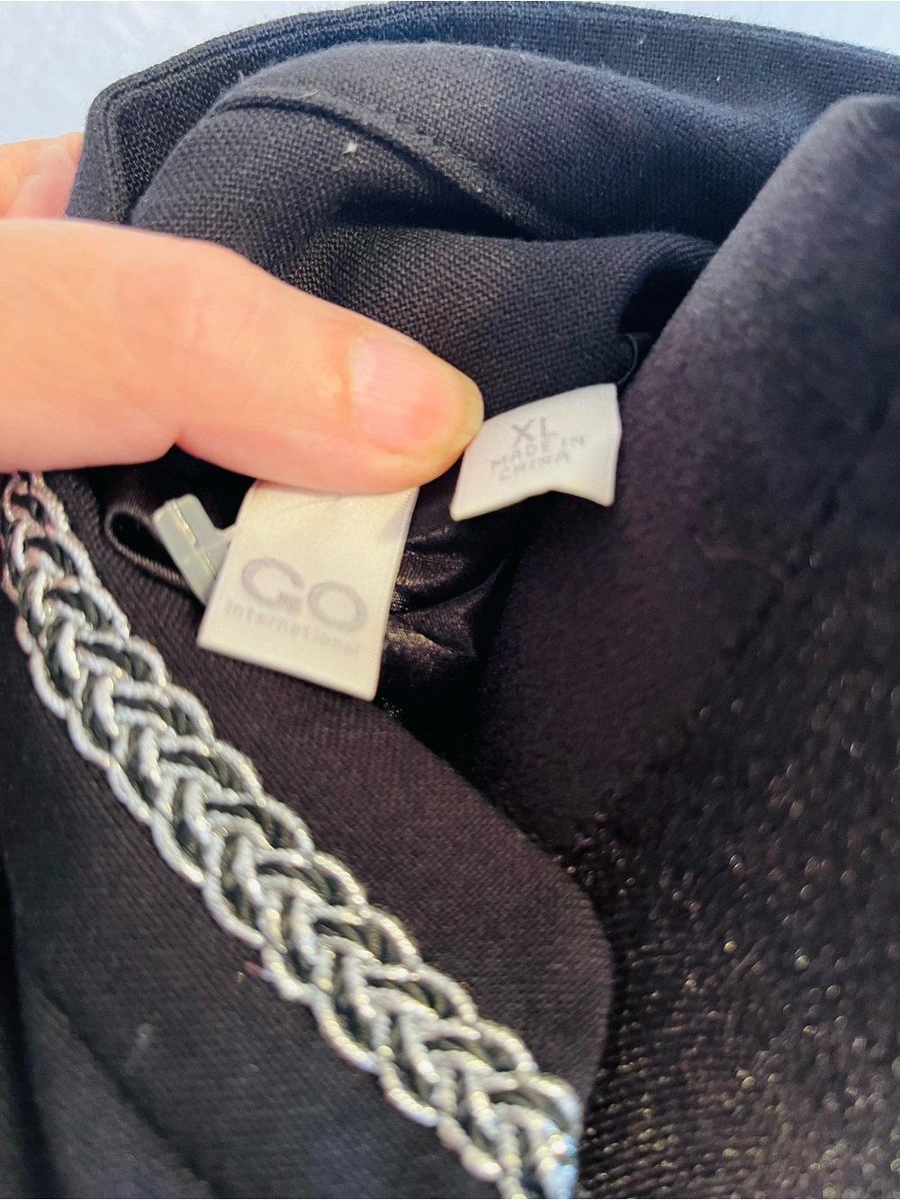 GO International Black Vest with Silver Braid Trim - Picture 2 of 4